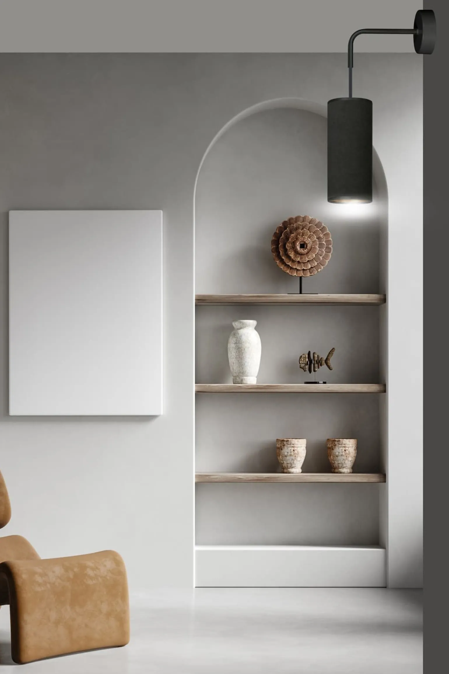 Sklep Kaja Ponadczasowa, czarno-złota lampa ścienna 1067/K1 BENTE | Kaja