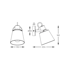 Sklep Kaja Ponadczasowa lampa ścienna z kloszem S230827401 BADOSA | Kaja