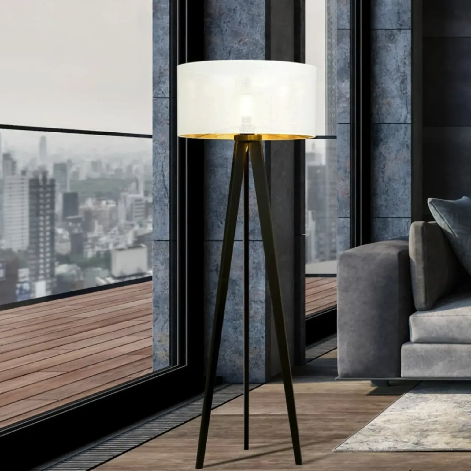 Sklep Kaja Ponadczasowa lampa podłogowa z abażurem 1147/LP1 ASTON | Kaja