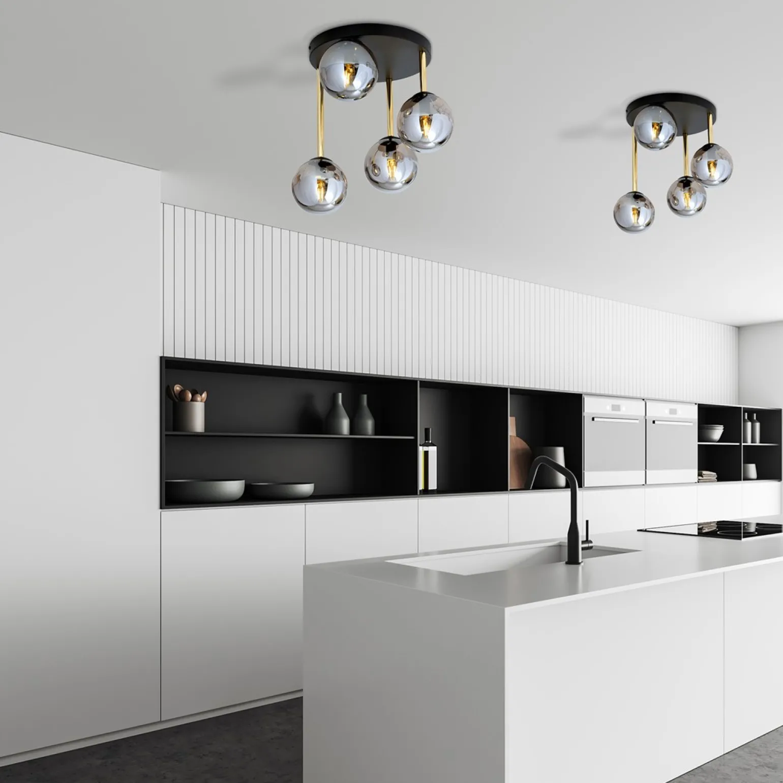 Sklep Kaja Ponadczasowa lampa sufitowa z ciemnymi kloszami 1259/4 z serii DOLCE