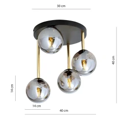 Sklep Kaja Ponadczasowa lampa sufitowa z ciemnymi kloszami 1259/4 z serii DOLCE