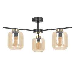 Fashion Ponadczasowa lampa sufitowa z bursztynowymi kloszami K-5511 z serii IGA Żyrandole Nowoczesne