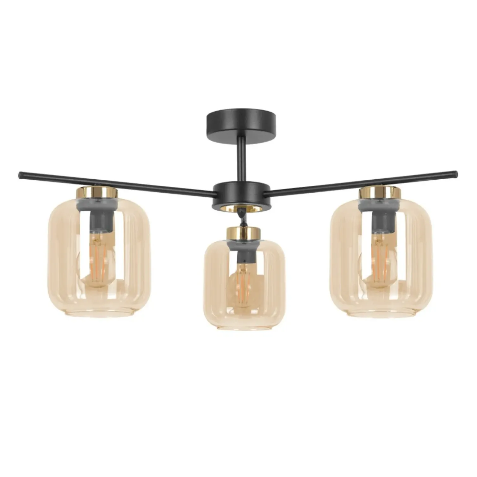 Fashion Ponadczasowa lampa sufitowa z bursztynowymi kloszami K-5511 z serii IGA Żyrandole Nowoczesne