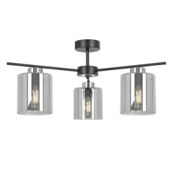 Store Ponadczasowa lampa sufitowa z grafitowymi kloszami K-5526 z serii LUNA Żyrandole Nowoczesne