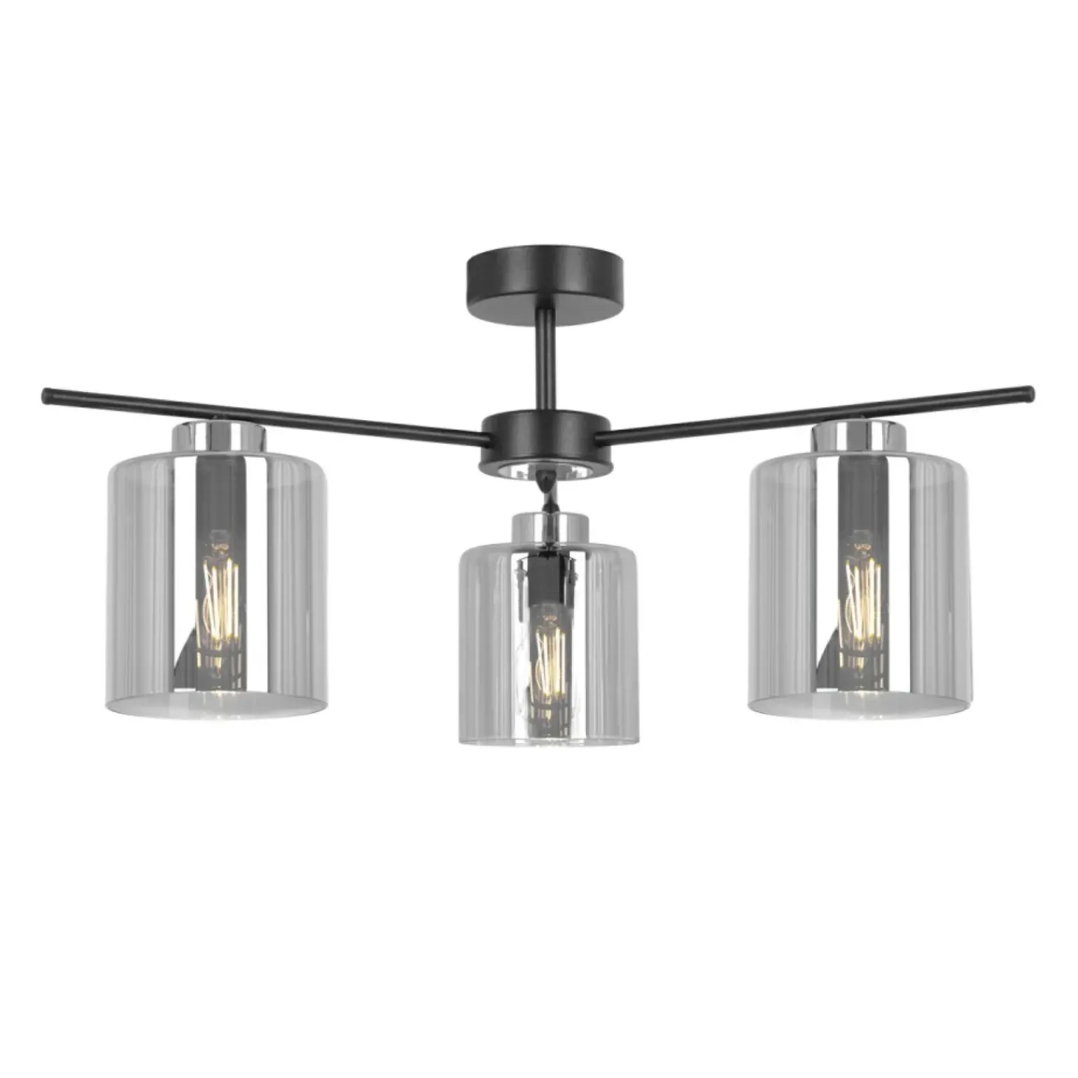 Store Ponadczasowa lampa sufitowa z grafitowymi kloszami K-5526 z serii LUNA Żyrandole Nowoczesne