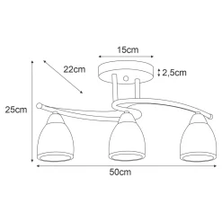 Sklep Kaja Ponadczasowa lampa sufitowa K-JSL-8090/3 CHR SAMIRA | Kaja Oświetlenie