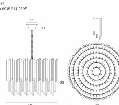 Store Ponadczasowa lampa wisząca, regulowany zwis MX P0284 VOGUE | Kaja Żyrandole Nowoczesne