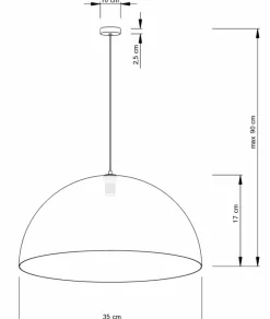 Best Ponadczasowa lampa wisząca do jadalni SIG 30145 z serii SFERA 35 B/ZŁ Żyrandole Nowoczesne