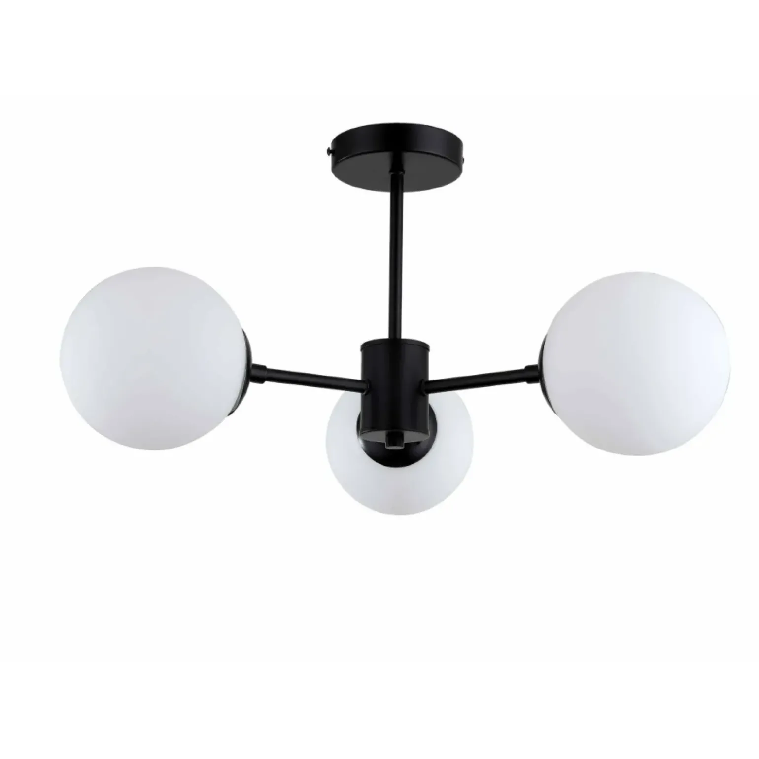 Best Ponadczasowa lampa z okrągłymi kloszami LP-1345/3P BK z serii ROMA Żyrandole Nowoczesne