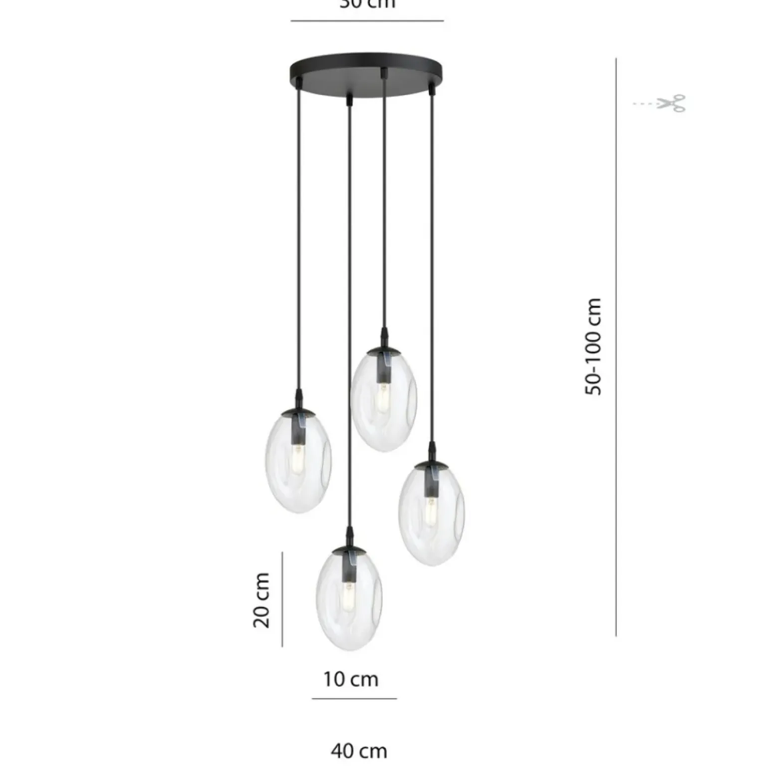 Store Ponadczasowa lampa z podłużnymi kloszami 1265/4PREM z serii ASTRAL Żyrandole Nowoczesne