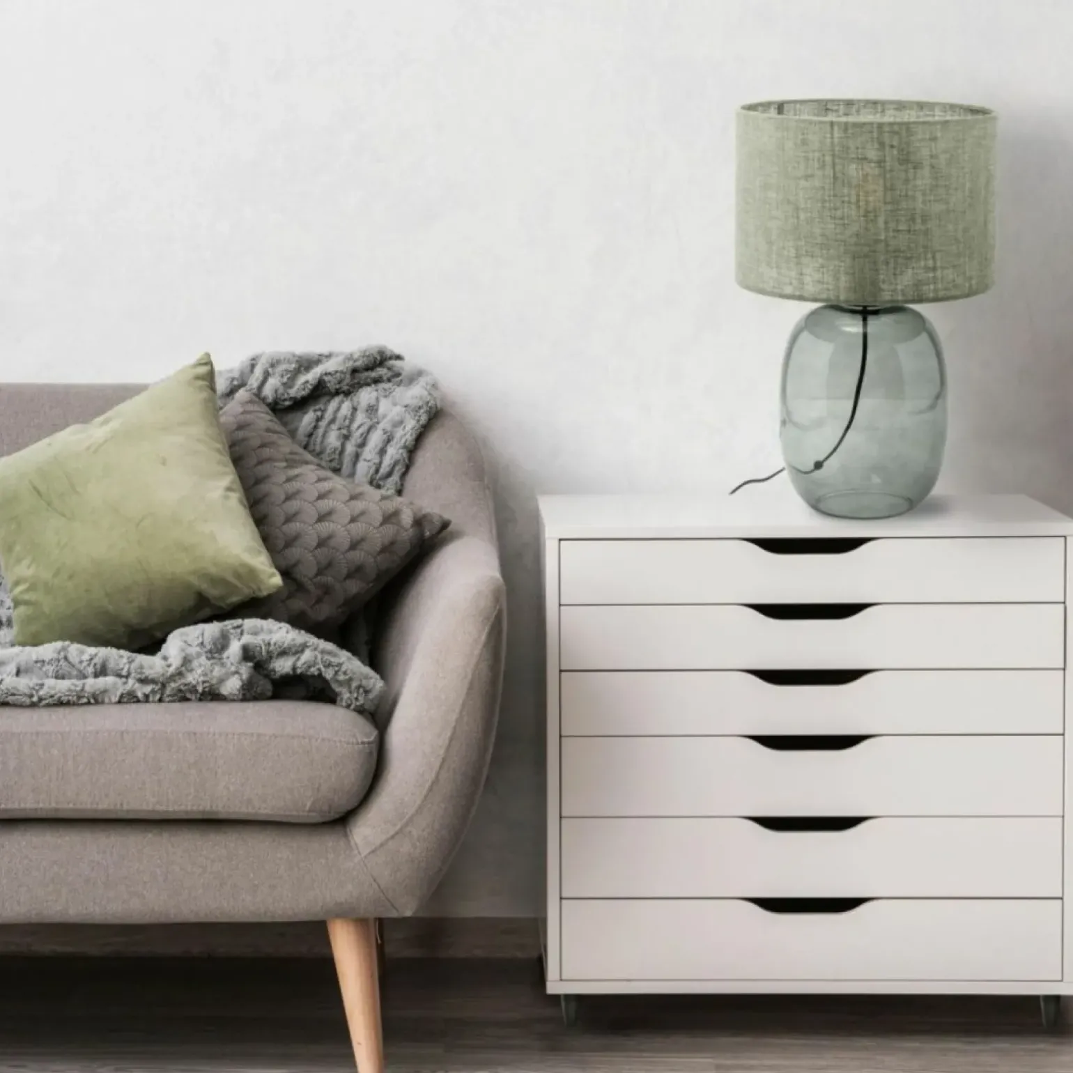 Sklep Kaja Ponadczasowa lampka stołowa z abażurem TK 5989 MELODY GRAPHITE | Kaja