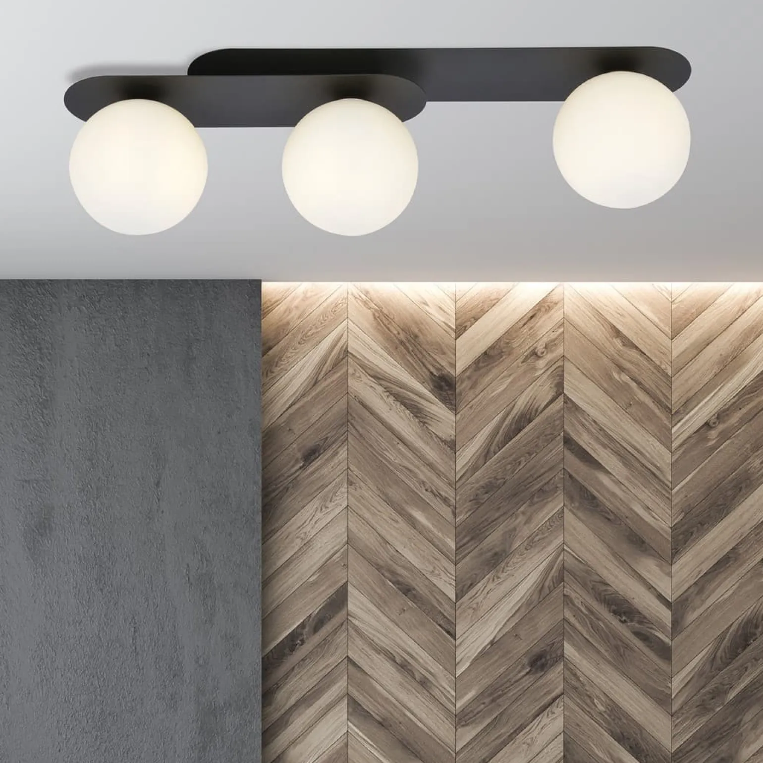 Sklep Kaja Ponadczasowa listwa sufitowa z białymi kloszami 1118/3 PLAZA | Kaja