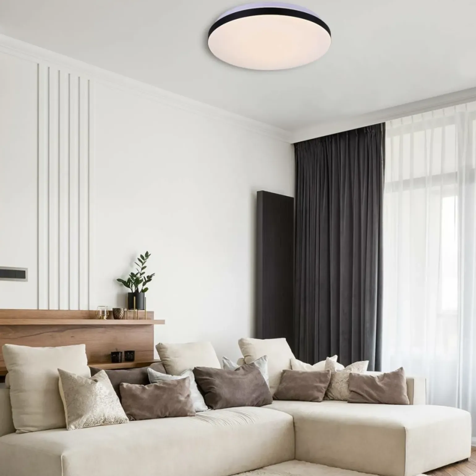 Sklep Kaja Ponadczasowa, okrągła lampa sufitowa LED LP-335/1C S 4BK – BABILON