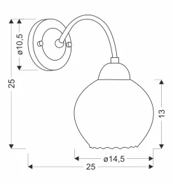 Sklep Kaja Ponadczasowa, srebrna lampa ścienna z kloszem 21-16317 BAIDA | Kaja