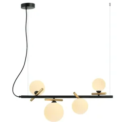 Best Sale Ponadczasowy, czarno-złoty żyrandol PND-5622-4-BK-W z serii REVERSO Żyrandole Nowoczesne