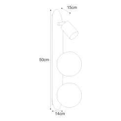 Sklep Kaja Ponadczasowy kinkiet ścienny, lampa z kloszami K-5483 z serii ARIES