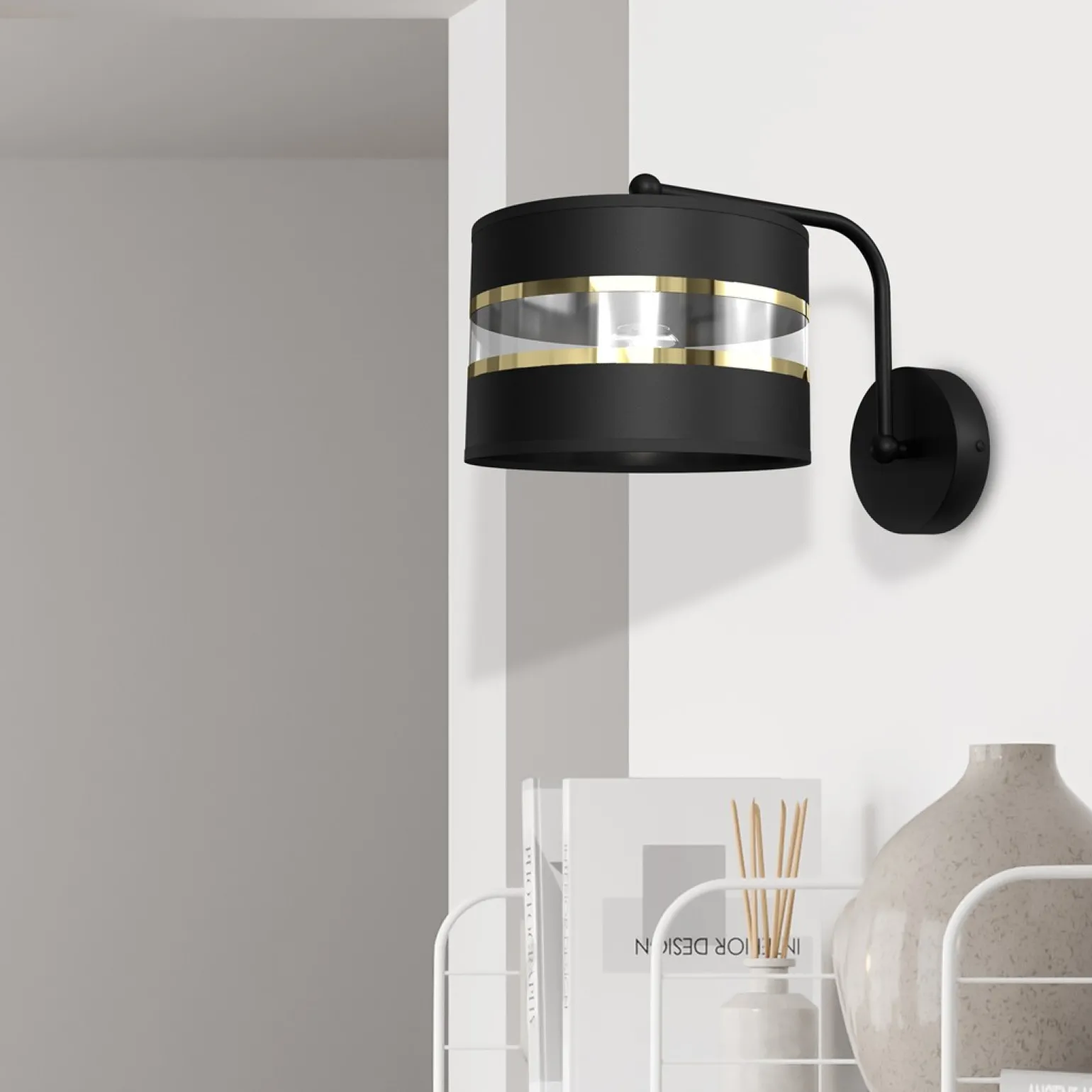 Sklep Kaja Ponadczasowy kinkiet ścienny, stylowy abażur MLP7334 z serii ULTIMO | Kaja Oświe