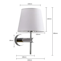 Sklep Kaja Ponadczasowy kinkiet z abażurem LP-1133/1W CH TIVOLI | Kaja