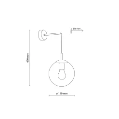 Sklep Kaja Ponadczasowy kinkiet z kloszem TK 5387 ESME TRANSPARENT | Kaja