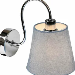 Sklep Kaja Ponadczasowy kinkiet z szarym abażurem 21-70739 LUK | Kaja Oświetlenie