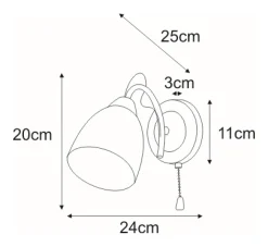 Sklep Kaja Ponadczasowy kinkiet z włącznikiem K-JSL-6218/1W CHR ARON | Kaja