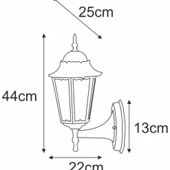 Sklep Kaja Ponadczasowy kinkiet zewnętrzny K-5006A UP CZ LOZANA | Kaja