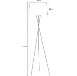 Sklep Kaja Ponadczasowy trójnóg lampa podłogowa K-4363 REMI WHITE | Kaja
