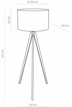 Sklep Kaja Ponadczasowy trójnóg stojący z abażurem TK 5040 TREVISO | Kaja
