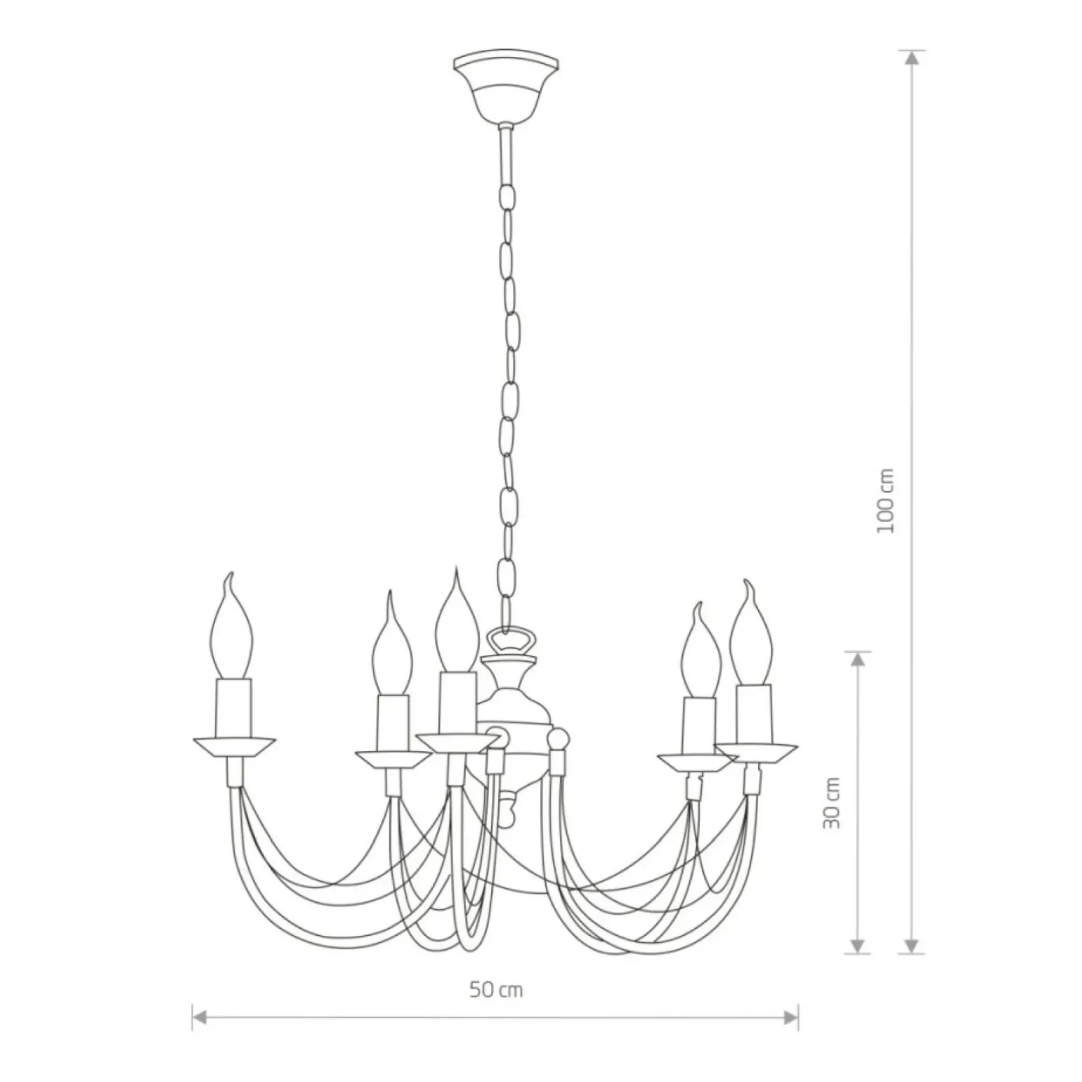 Sklep Kaja Ponadczasowy, świecznikowy żyrandol do sypialni 205 ARES | Kaja