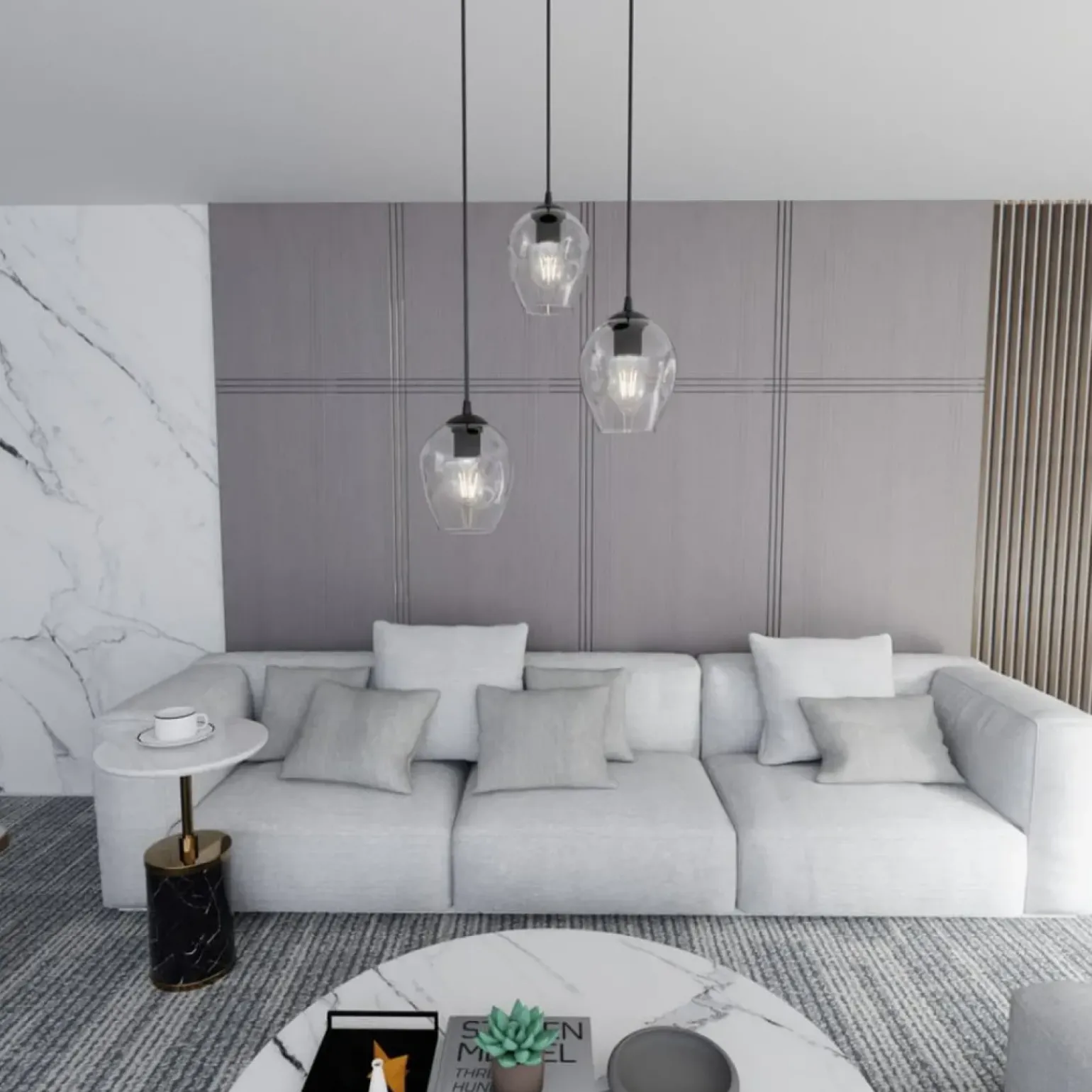 Store Ponadczasowy żyrandol, nierówne klosze 679/3PREM ISTAR PREMIUM | Kaja Żyrandole Nowoczesne