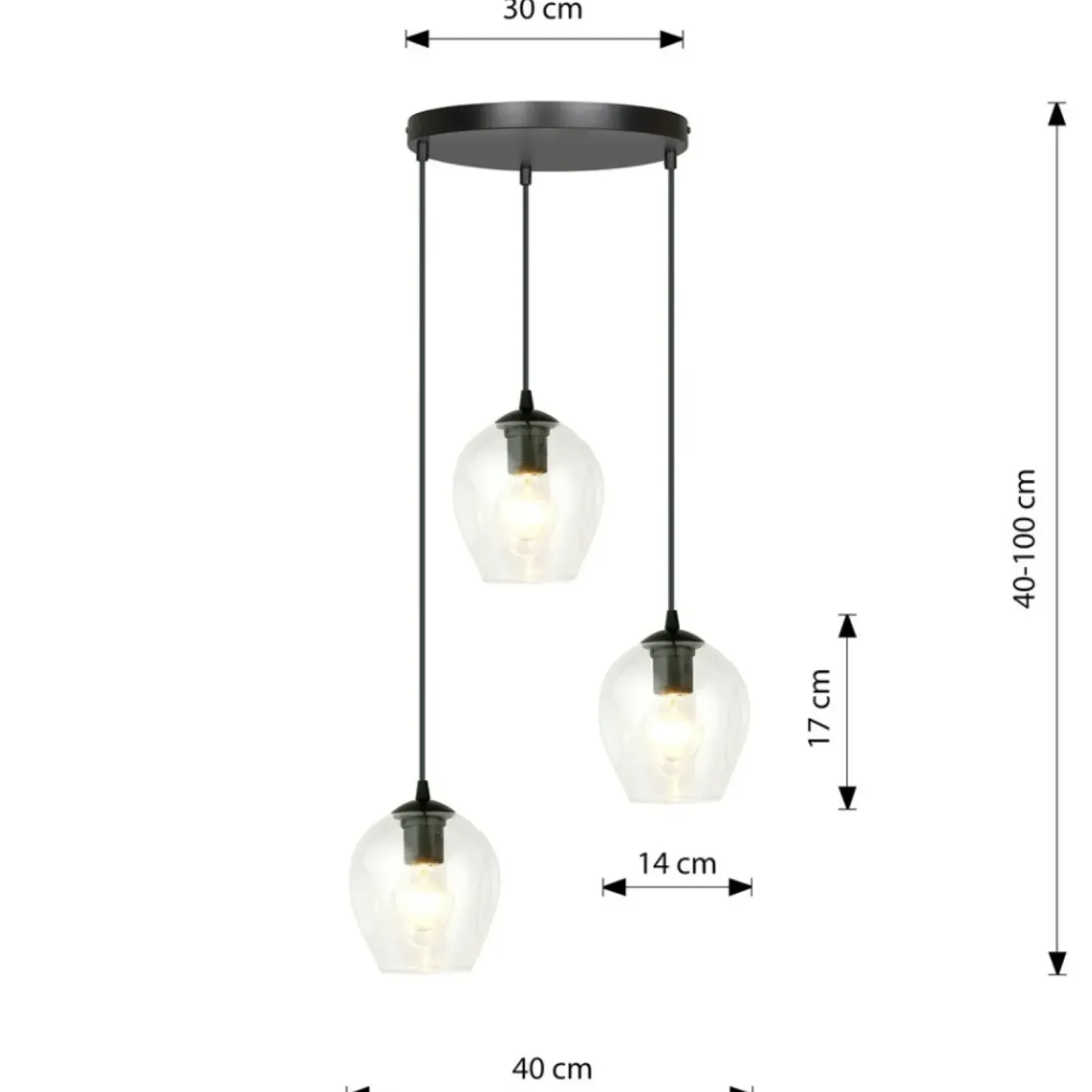 Store Ponadczasowy żyrandol, nierówne klosze 679/3PREM ISTAR PREMIUM | Kaja Żyrandole Nowoczesne