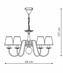 Sklep Kaja Ponadczasowy żyrandol z abażurami LP-88439/6P WERONA | Kaja