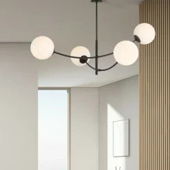 Store Ponadczasowy żyrandol z okrągłymi kloszami 1102/4 HUNTER | Kaja Żyrandole Nowoczesne