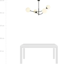 Store Ponadczasowy żyrandol z okrągłymi kloszami 1102/4 HUNTER | Kaja Żyrandole Nowoczesne