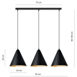 Cheap Porójna lampa wisząca z czarno-złotymi kloszami 1272/3 z serii REBEL Żyrandole Nowoczesne
