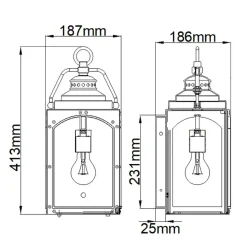Sklep Kaja Postarzany kinkiet elewacyjny FE-RANDHURST-M-CO z serii RANDHURST