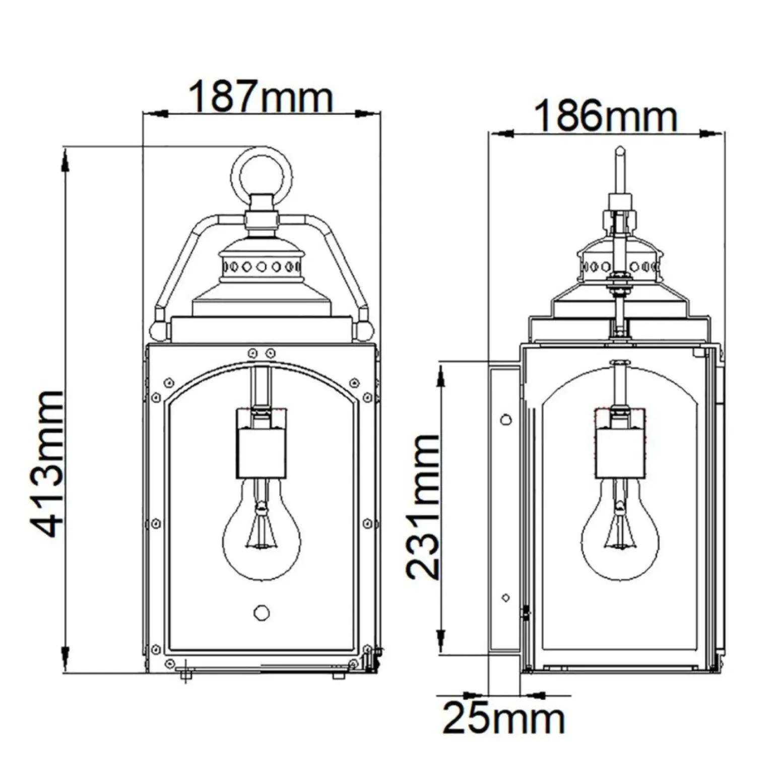 Sklep Kaja Postarzany kinkiet elewacyjny FE-RANDHURST-M-CO z serii RANDHURST