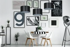 New Potrójna, abażurowa lampa wisząca do salonu 185/3 ROTO | Kaja Żyrandole Nowoczesne