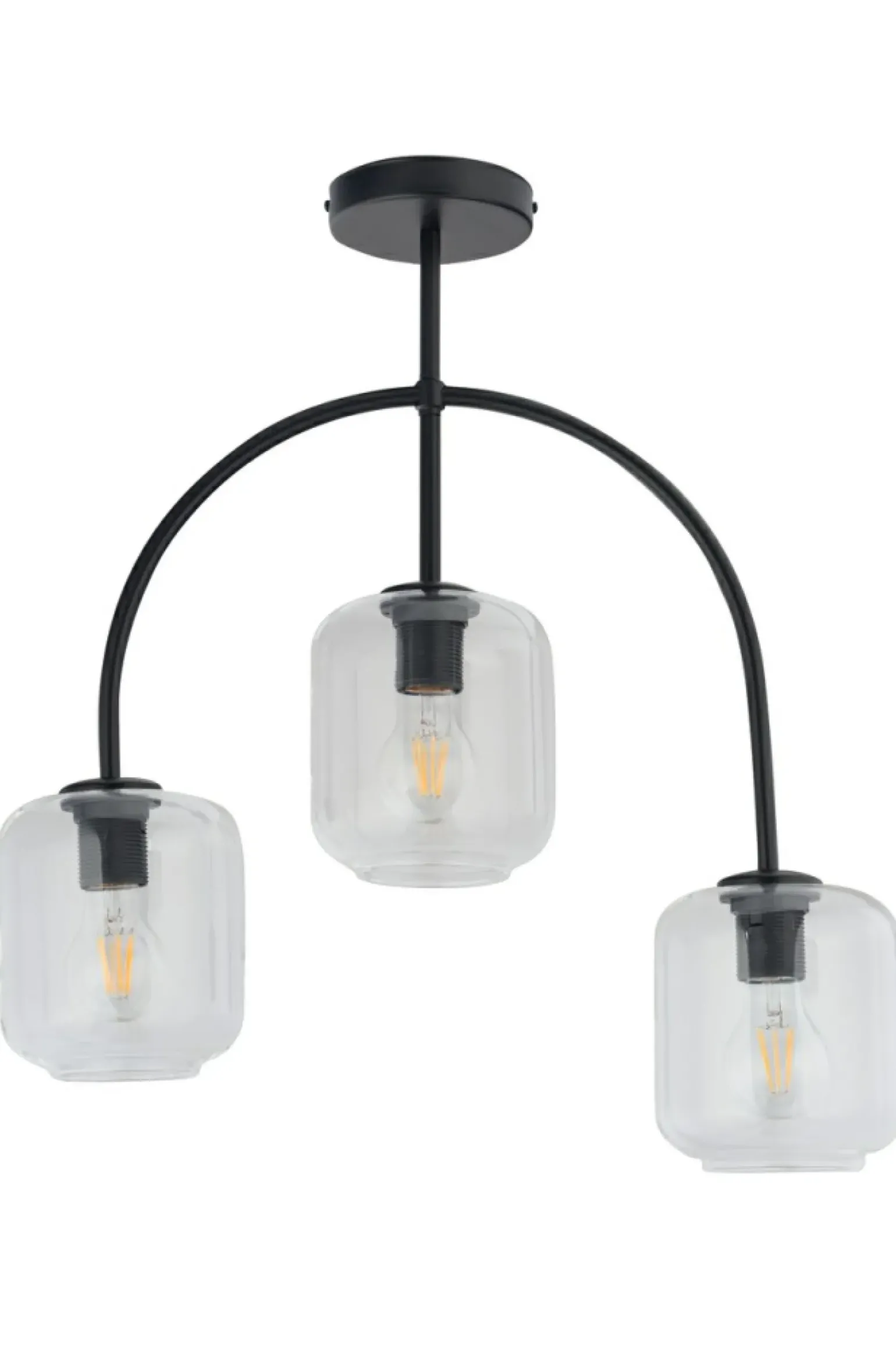 Store Potrójna, czarna lampa sufitowa do sypialni SIG 32245 z serii SHINE Żyrandole Nowoczesne