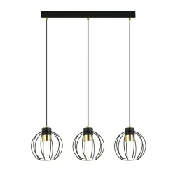 Cheap Potrójna druciana lampa wisząca - czerń i złoto 1200/3 z serii AJAX Żyrandole Nowoczesne