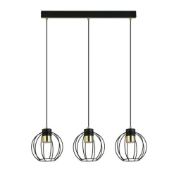 Cheap Potrójna druciana lampa wisząca - czerń i złoto 1200/3 z serii AJAX Żyrandole Nowoczesne