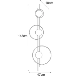 Sklep Kaja Potrójna lampa ścienna z bursztynowymi kloszami K-5348 z serii CORSA