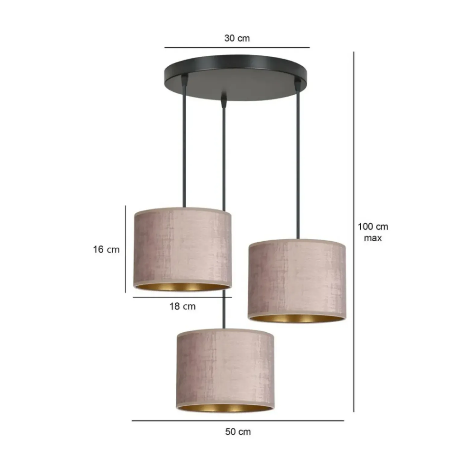 Clearance Potrójna lampa do przytulnej sypialni 1053/3PREM HILDE PREMIUM | Kaja Żyrandole Nowoczesne