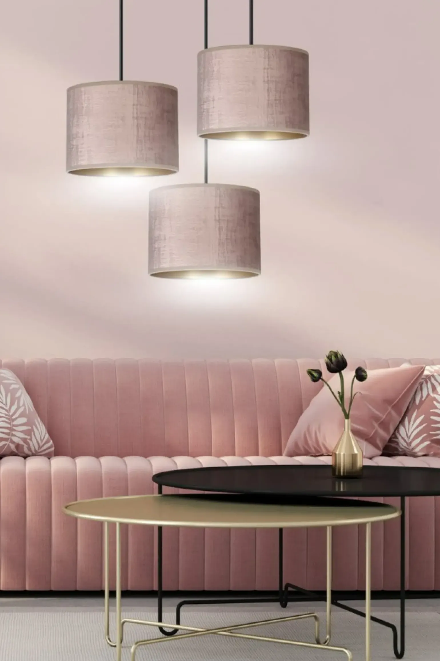 Clearance Potrójna lampa do przytulnej sypialni 1053/3PREM HILDE PREMIUM | Kaja Żyrandole Nowoczesne