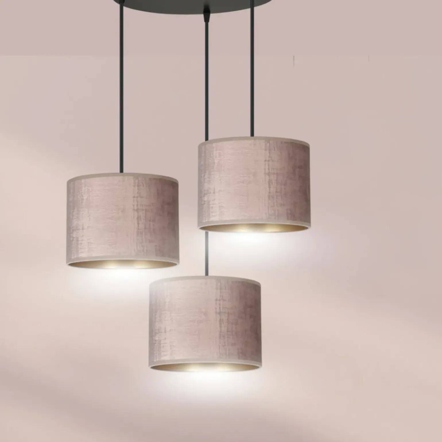 Clearance Potrójna lampa do przytulnej sypialni 1053/3PREM HILDE PREMIUM | Kaja Żyrandole Nowoczesne