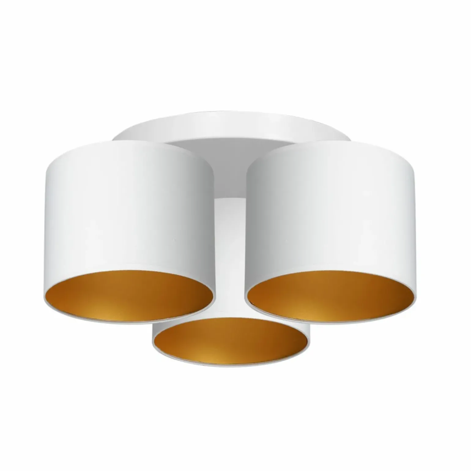 Best Sale Potrójna lampa sufitowa, biało-złote abażury LX 3443 z serii ARDEN Żyrandole Nowoczesne