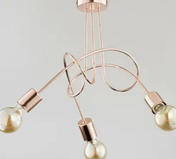 Cheap Potrójna lampa sufitowa do loftowych wnętrz, miedź AL 24323 | Kaja Żyrandole Nowoczesne
