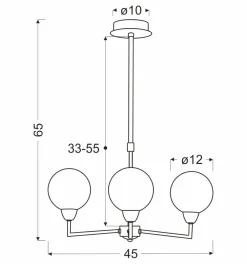 Cheap Potrójna lampa sufitowa z mi kloszami 33-05441 z serii LOGOS | Kaja Oświetl Żyrandole Nowoczesne