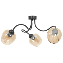 Best Potrójna lampa sufitowa z bursztynowymi kloszami K-5190 z serii DIUNA Żyrandole Nowoczesne