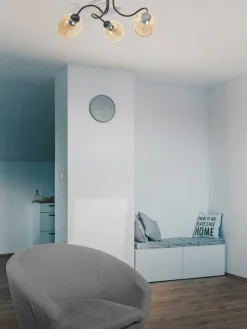 Best Potrójna lampa sufitowa z bursztynowymi kloszami K-5190 z serii DIUNA Żyrandole Nowoczesne